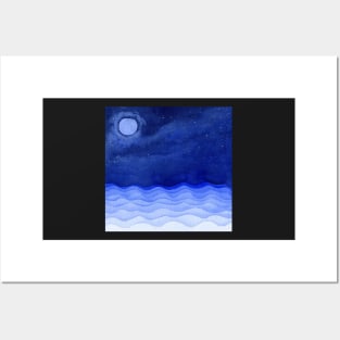 Night Ocean Posters and Art